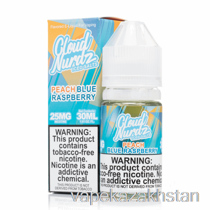 Vape Kazakhstan ICED Peach Blue Razz - Cloud Nurdz Salts - 30mL 50mg